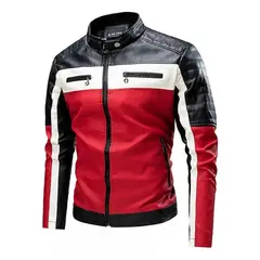 GIOIO - Chaqueta De Cuero Biker T60 Hombre Chaqueta De Aviador Slim