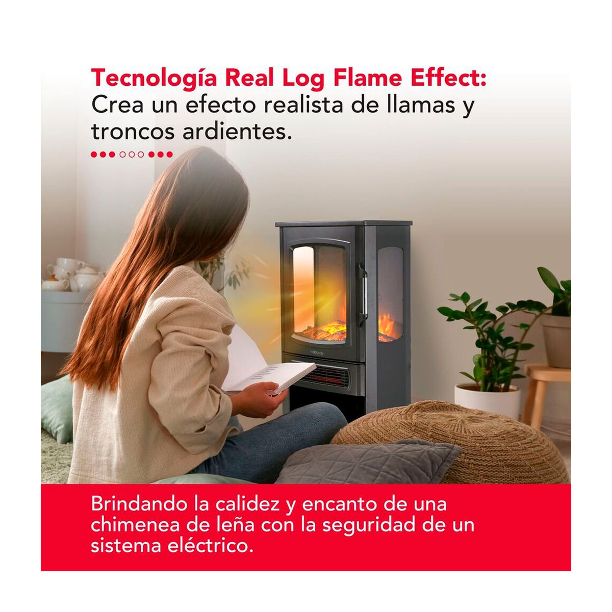 THORBEN - Estufa Chimenea Electrica Thorben FirePlace 3D Plus 2000W