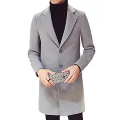 GIOIO - Gabardina Casual De Hombre De Negocios De Mezcla De Lana