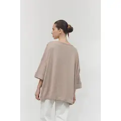 GUINDA - Sweater de manga 34 corte ancho Zeni Guinda.