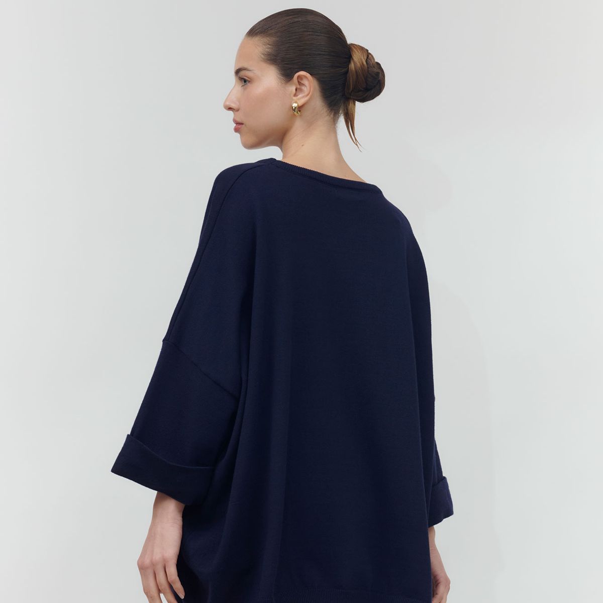 GUINDA - Sweater de manga 34 corte ancho Zeni Guinda