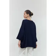 GUINDA - Sweater de manga 34 corte ancho Zeni Guinda.