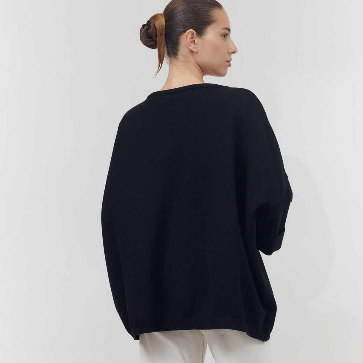 GUINDA - Sweater de manga 34 corte ancho Zeni Guinda