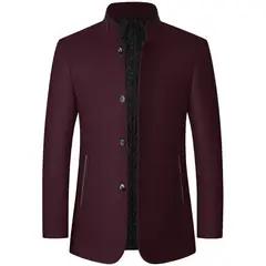 GIOIO - Chaqueta Hombre Abrigo De Lana Gabardina Termica Casual