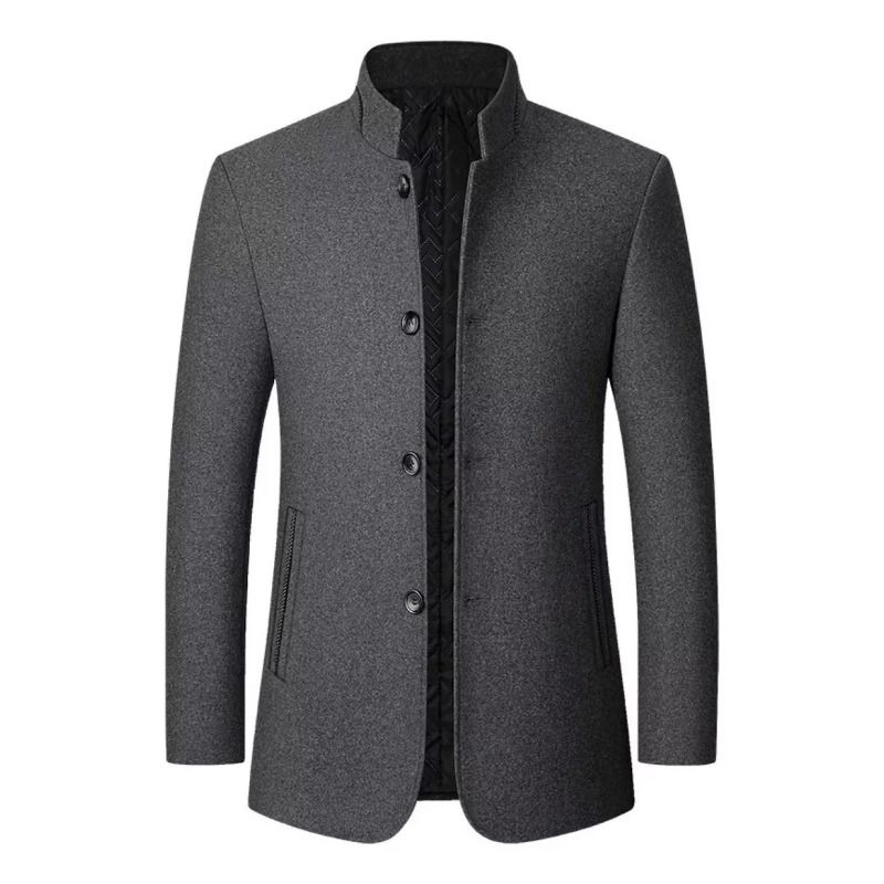 GIOIO - Chaqueta Hombre Abrigo De Lana Gabardina Termica Casual