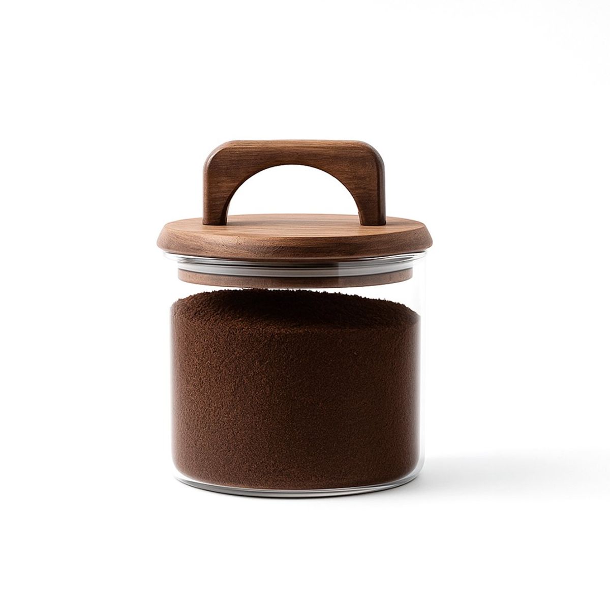 GENERICO - Frasco Contenedor Hermético Vidrio Tapa Asa Acacia 650ml