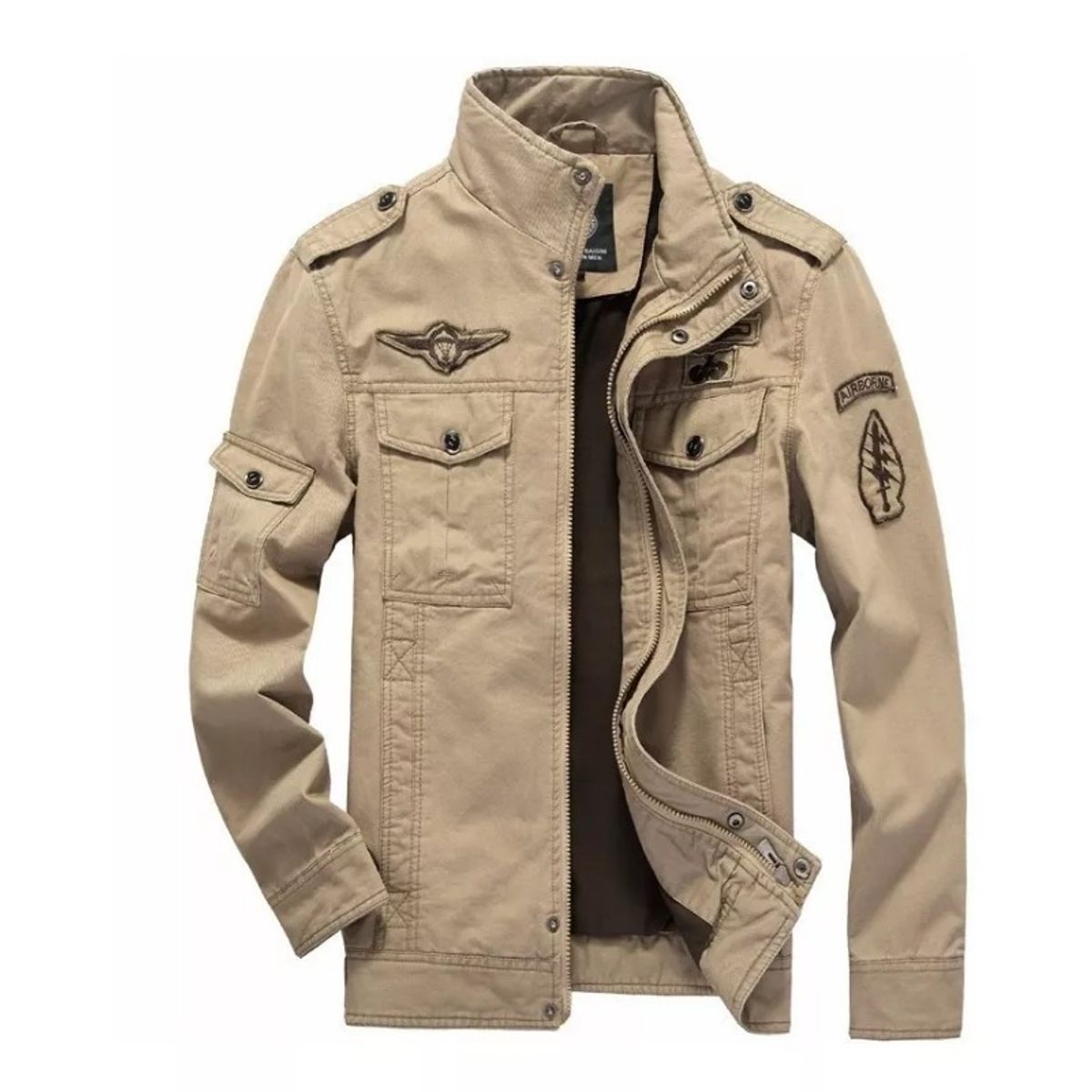 GIOIO - Chaquetas Estilo Militar Chamarra Abrigos Hombre Cremallera