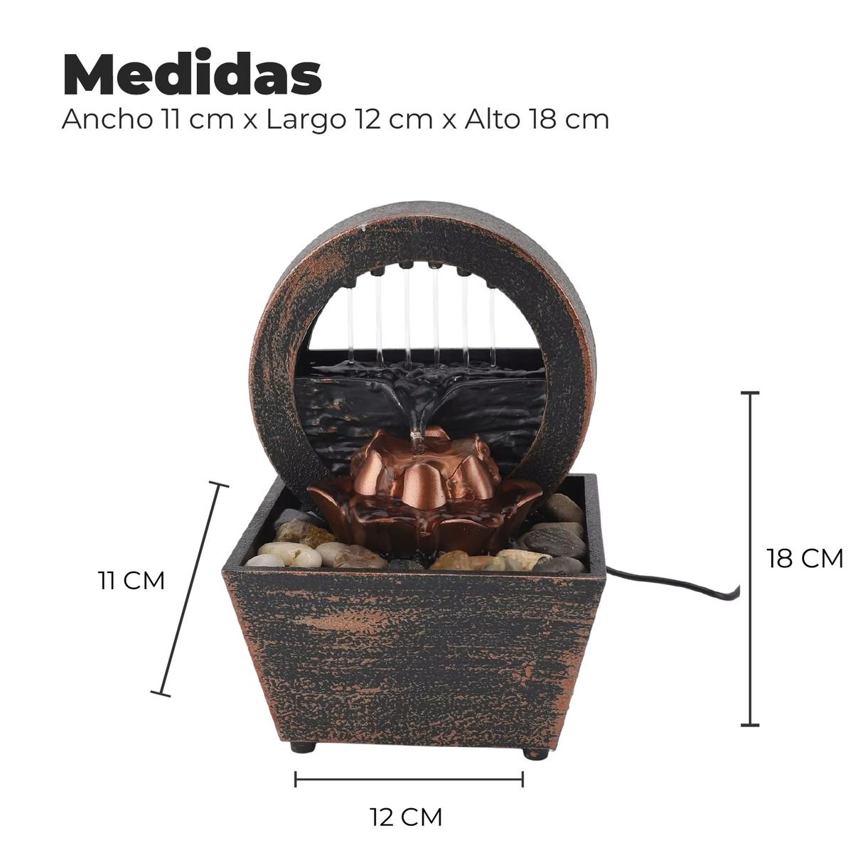 ALPHA - Fuente De Mesa Cascada De Agua Feng Shui Estilo Paris