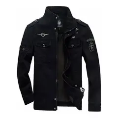 GIOIO - Chaquetas Estilo Militar Chamarra Abrigos Hombre Cremallera