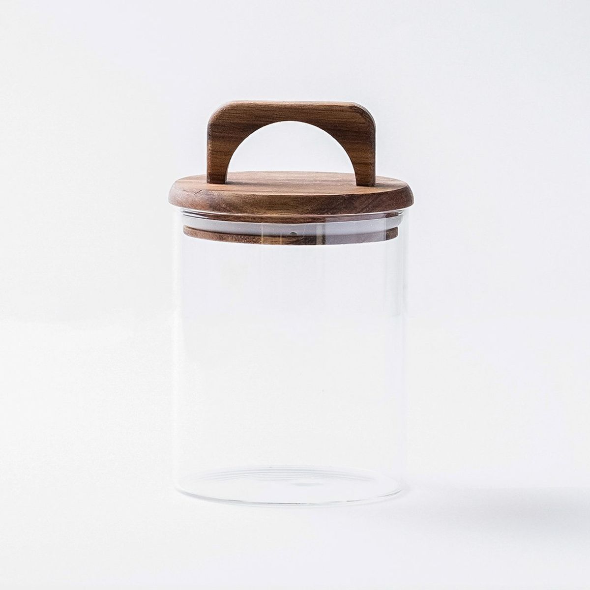 GENERICO - Frasco Contenedor Hermético Vidrio Tapa Asa Acacia 800ml