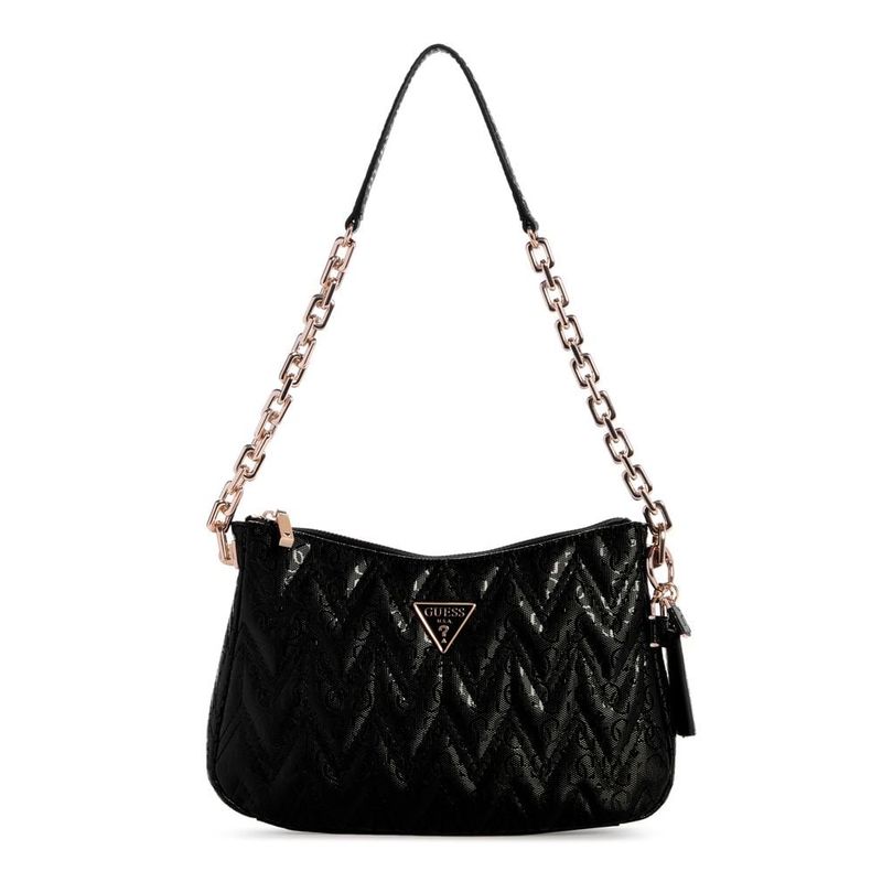 GUESS - Cartera Adelard Top Zip Shoulder Bag Mujer Negro