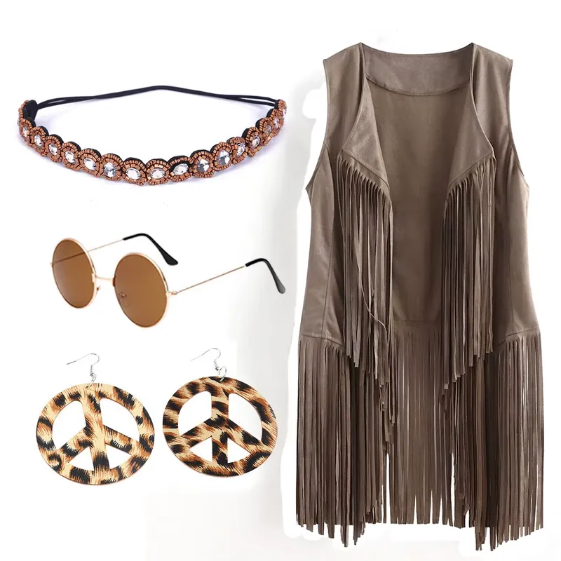 DECO MUSIC - Disfraz Cosplay Hippie Woodstock