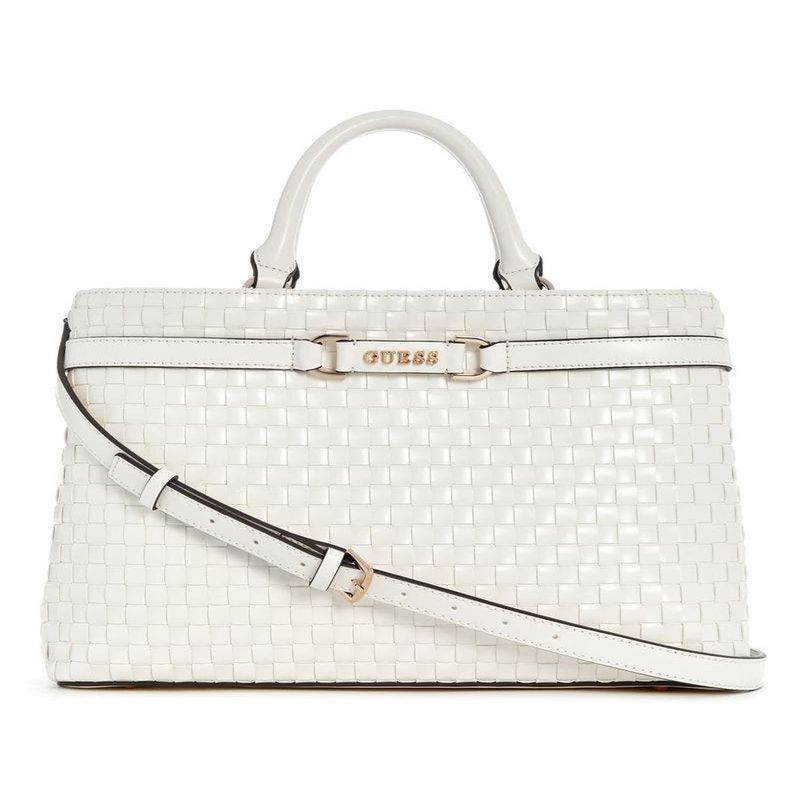 GUESS - Cartera Majka Girlfriend Satchel Mujer Blanco