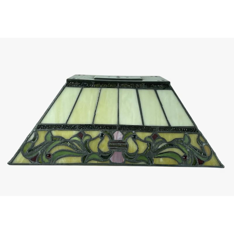 GENERICO - Pantalla de Lampara repuesto Vitral estilo Tiffany Rectangular 18x40cm