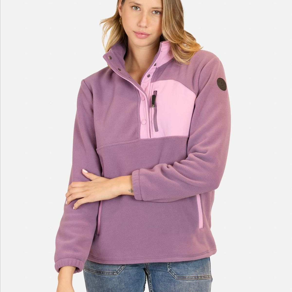 MAUI AND SONS - Poleron Micropolar Palm Morado Mujer Maui And Sons - Morado