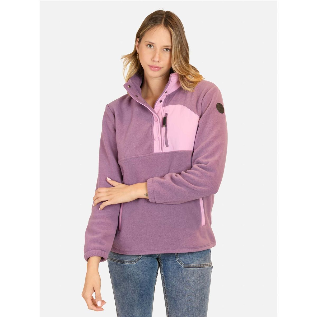 MAUI AND SONS - Poleron Micropolar Palm Morado Mujer Maui And Sons - Morado