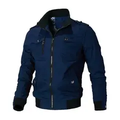 GIOIO - Abrigos Para Hombre Chamarra Negra Militar Mezclilla