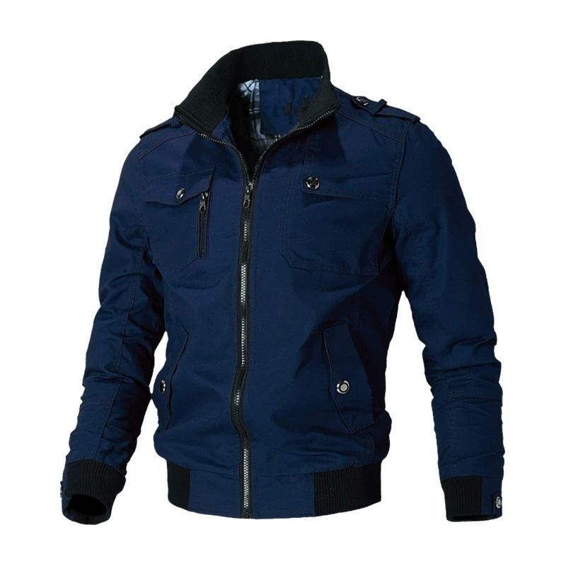 GIOIO - Abrigos Para Hombre Chamarra Negra Militar Mezclilla