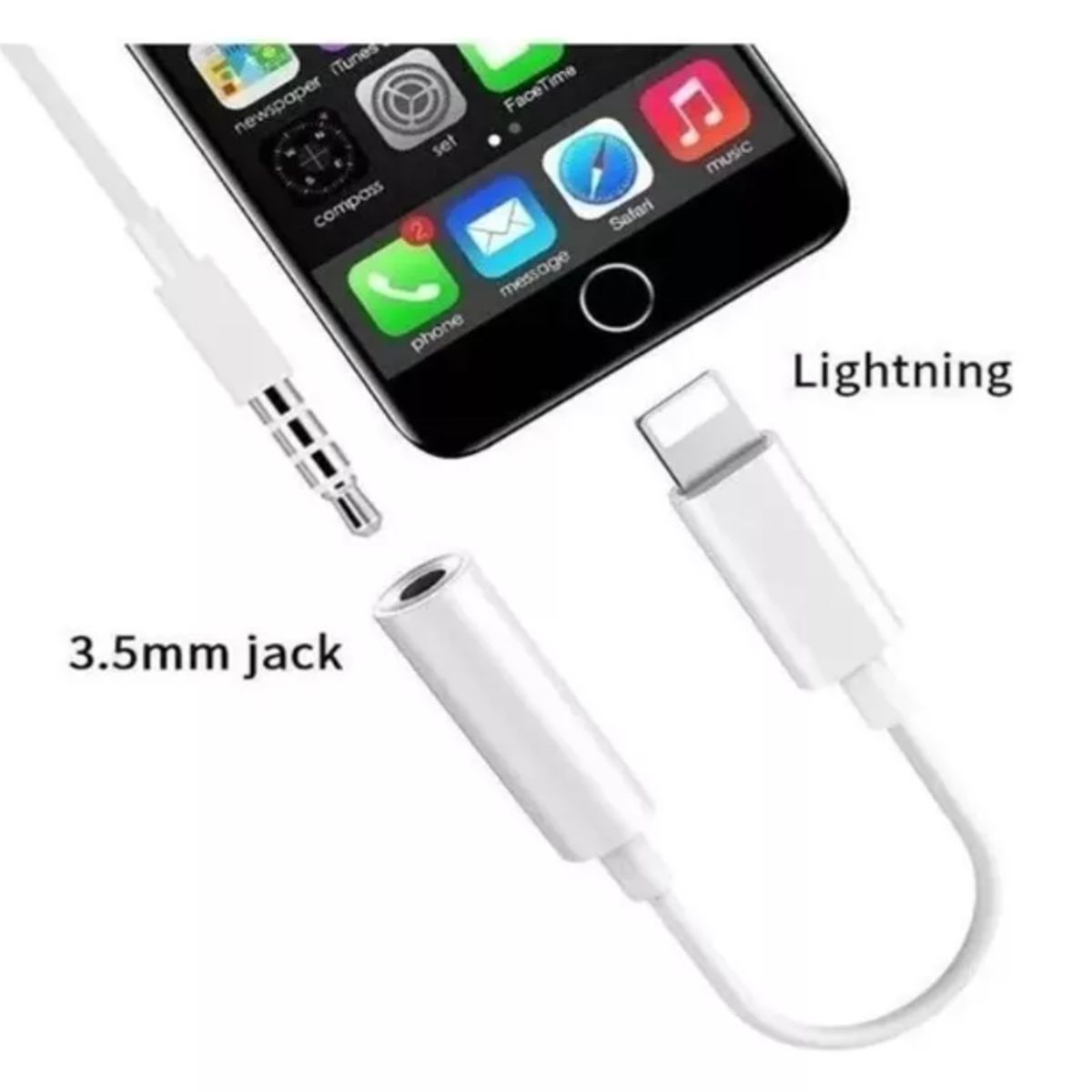 GENERICO - Adaptador De Audio 35mm Auxiliar Para iPhone iPad Tipo C Jack