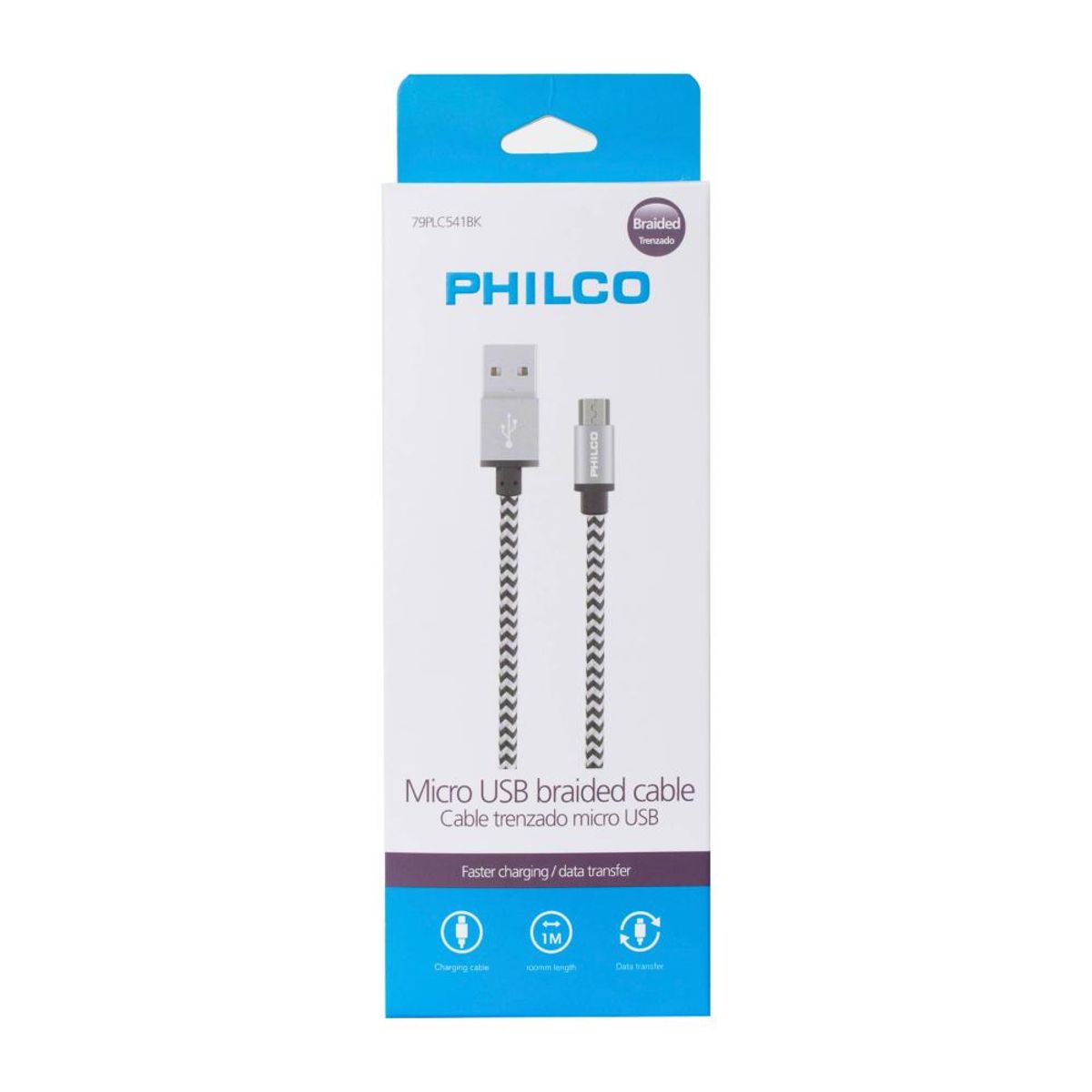 PHILCO - CABLE MICRO USB TRENZADO PHILCO 1 METRO