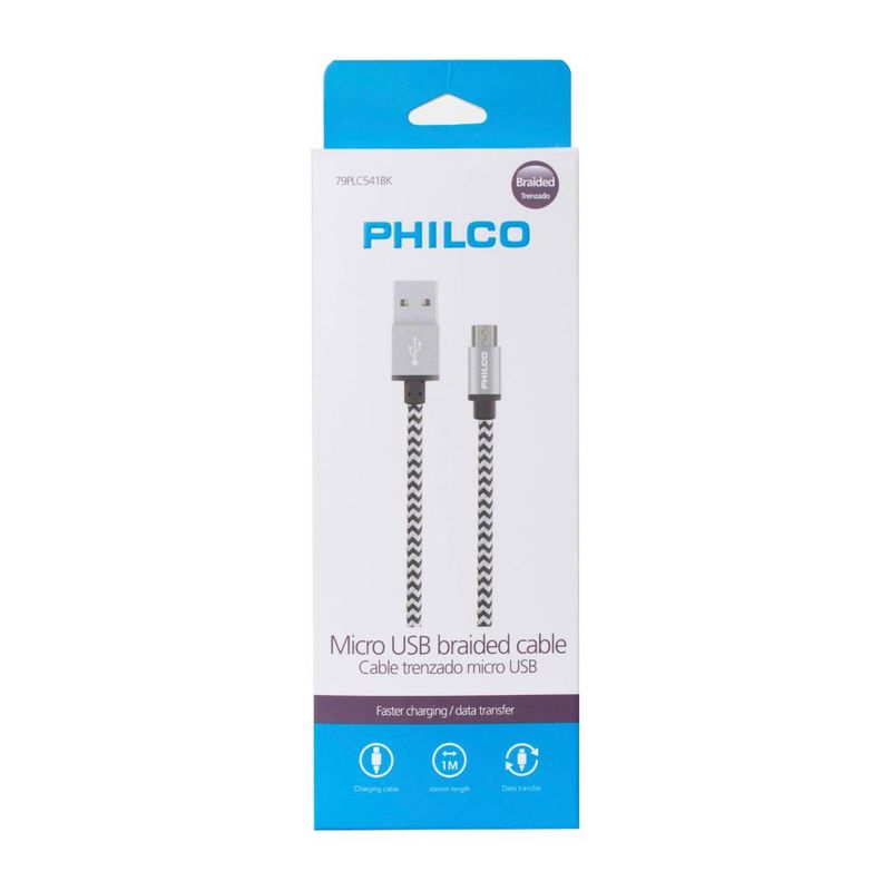 PHILCO - Cable Micro USB Trenzado Philco 1 Metro