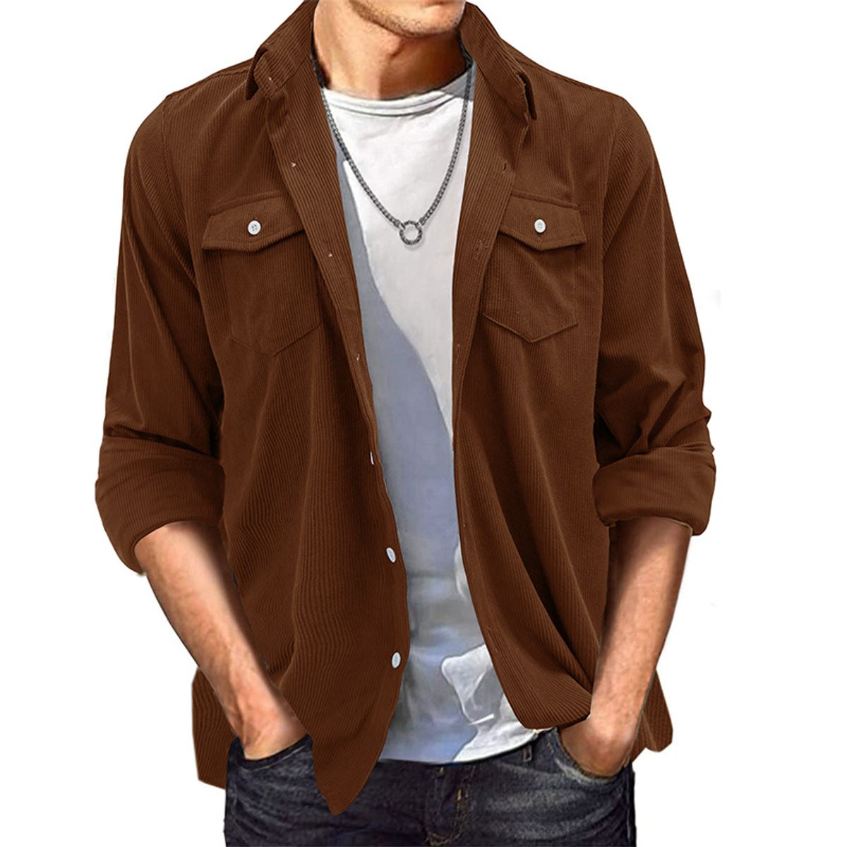 TIOZONEY - Camisa Casual Hombre