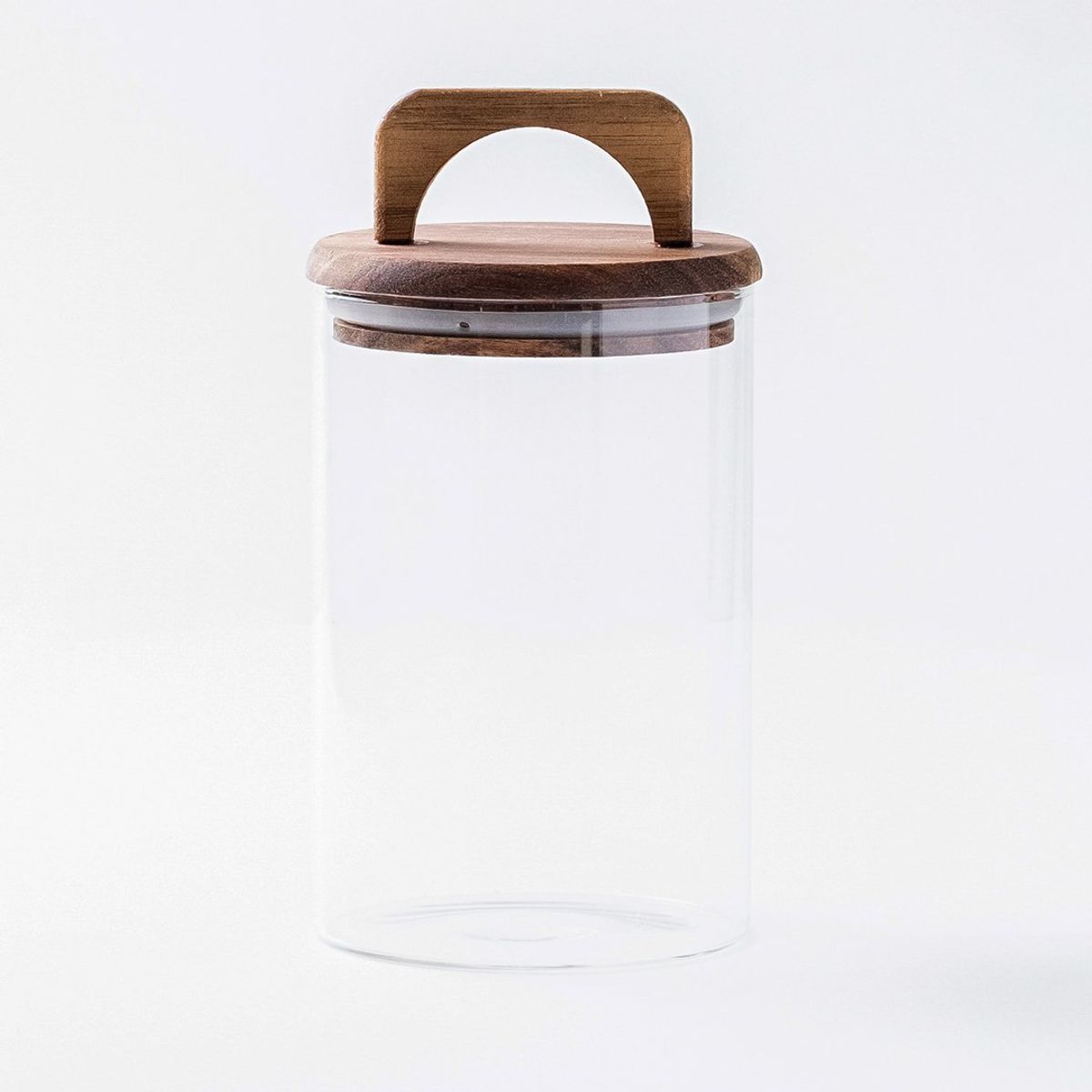 GENERICO - Pack 4 Contenedores Herméticos Vidrio Tapa Asa Acacia 1000ml