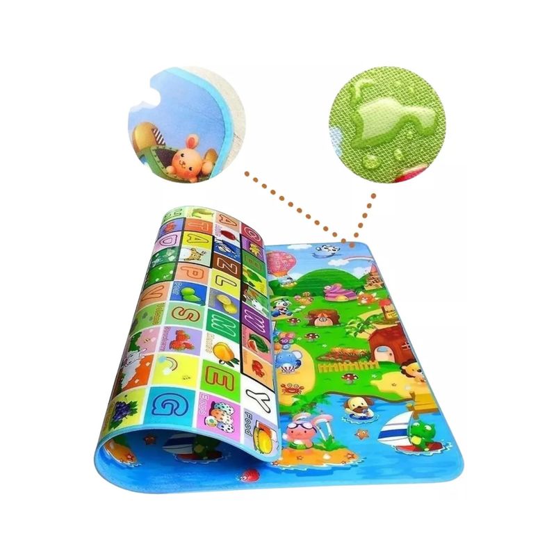 GENERICO - Alfombra Ludica Para Jugar Niños Bebe 120 X 180 Cm Con Bolso