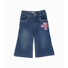 LIMONADA - Jeans bebé acampanados con bordado azul marino