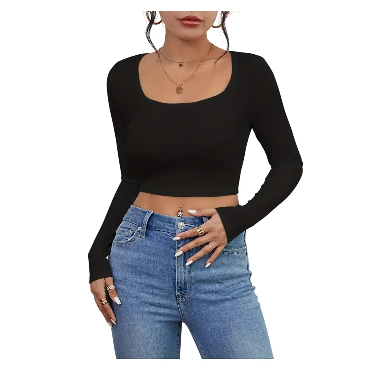 GARSIL - Crop Top Corto Para Mujer De Manga Larga - Polera Corta