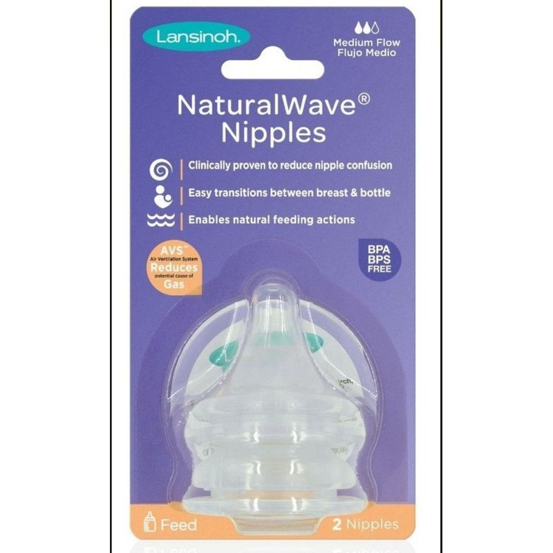 LANSINOH - Tetina Natural Wave Repuestos Lansinoh 2unid Fluido MEDIO
