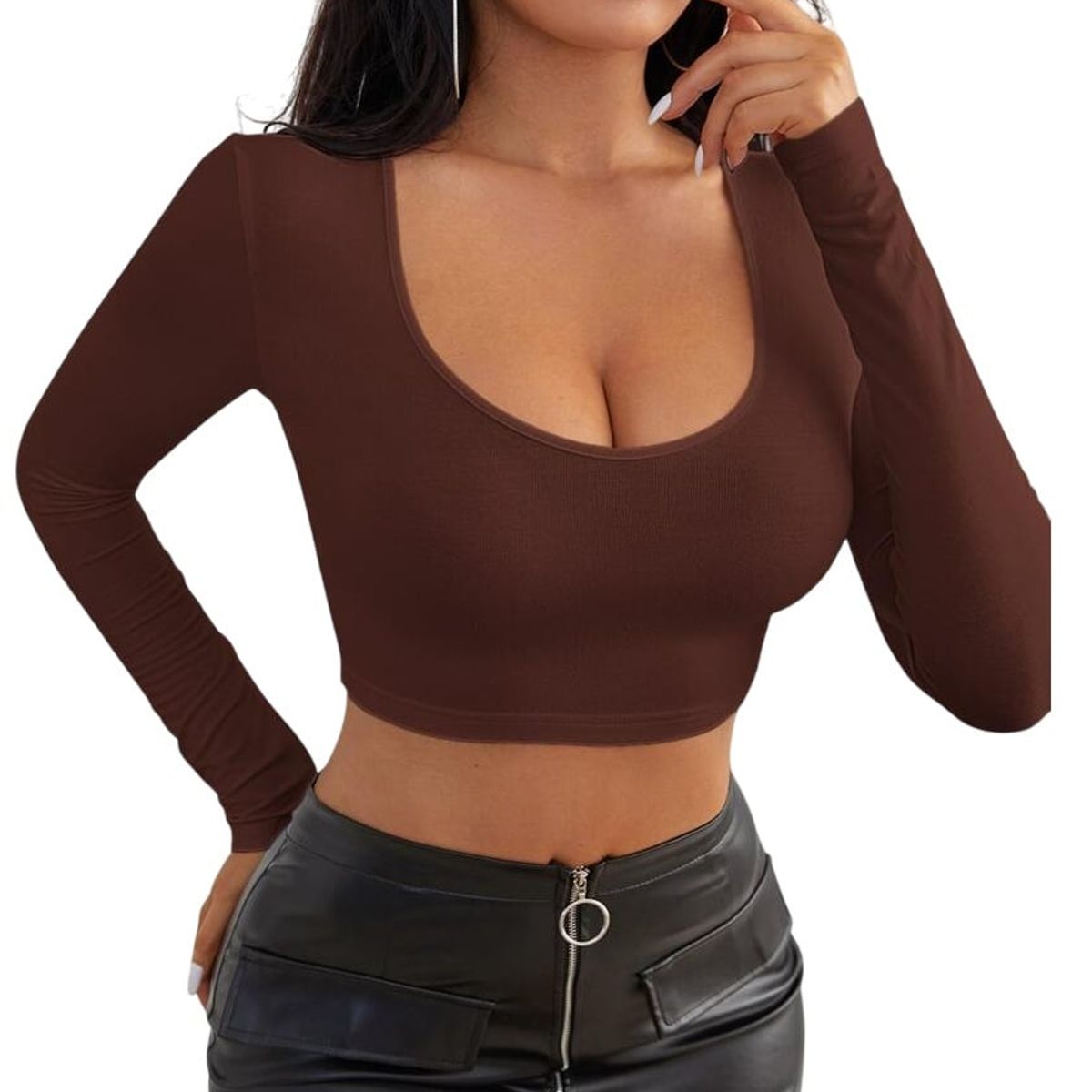 GARSIL - Crop Top Corto Para Mujer De Manga Larga - Polera Corta