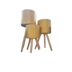 GENERICO - Maceteros Modernos Pack 3 Unidades Dorado