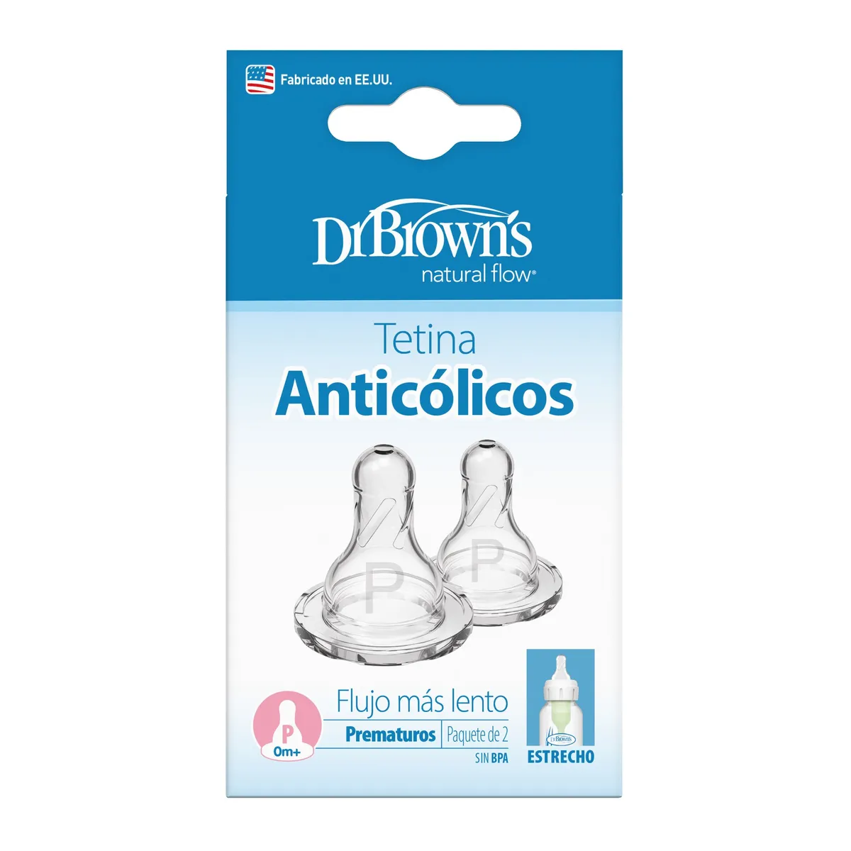 DR BROWN'S - Tetina Mamila Dr. Brown's Estándar Options+ Prematuro 2 Pcs