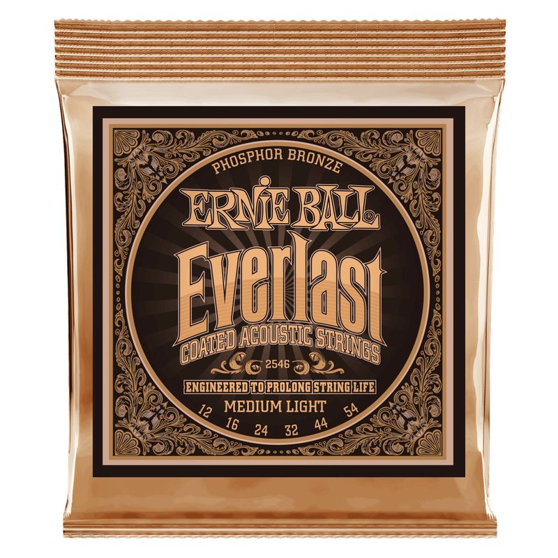 ERNIE BALL - Cuerdas Everlast Medium Light Coated Phosphor Bronze 12-54