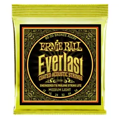 ERNIE BALL - Cuerdas Everlast Medium Light Coated 80 / 20 Bronze 12-54