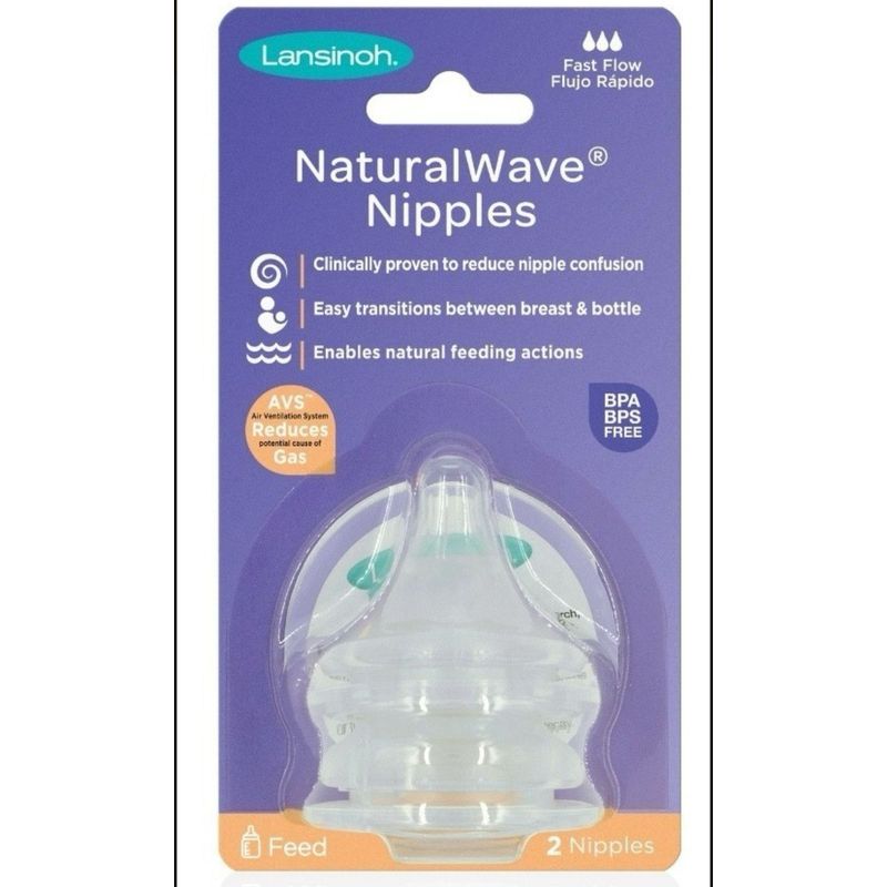 LANSINOH - Tetina Natural Wave Lansinoh 2unid Fluido Rapido