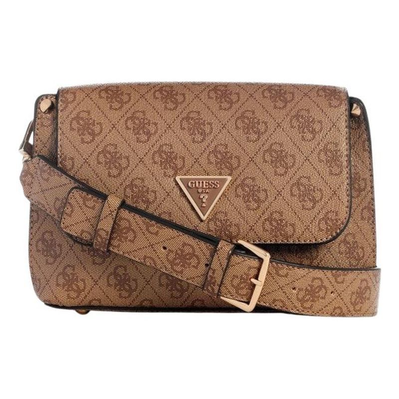 GUESS - Cartera Mujer Guess Meridian Flap Shoulder Bag Café