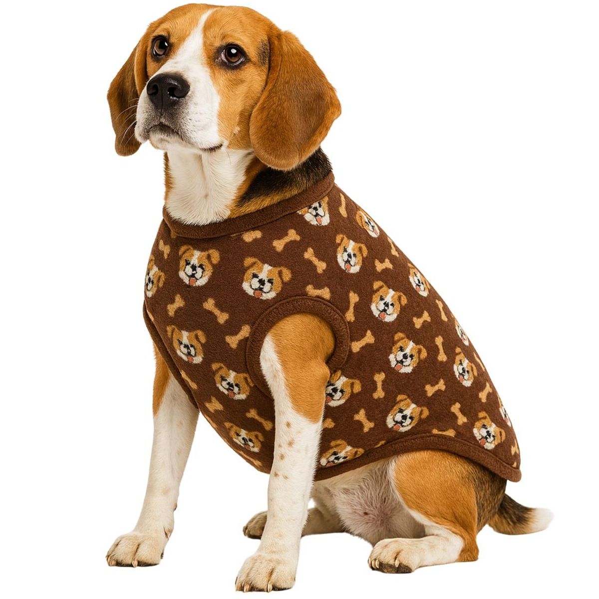 GENERICO - Capa de Polar para perro talla 3XL 57 CM Bulldog, Beagle - Cafe - 3XL