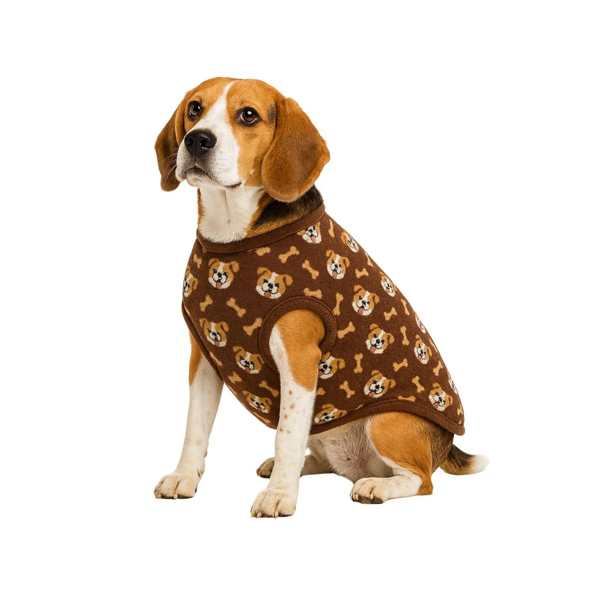 GENERICO - Capa de Polar para perro talla 3XL 57 CM Bulldog, Beagle - Cafe - 3XL