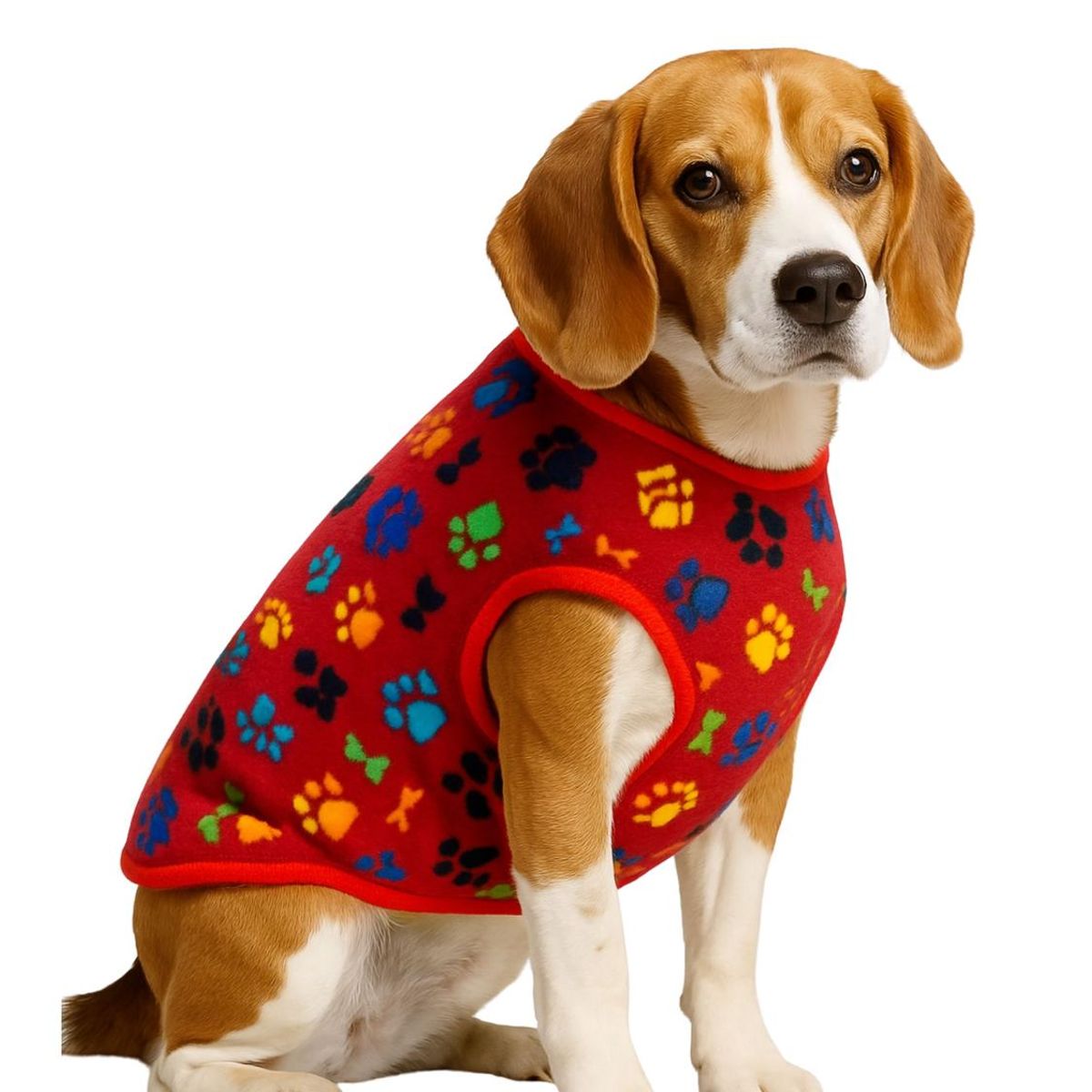 GENERICO - Capa de Polar para perro talla 3XL 57 CM Bulldog, Beagle - Rojo - 3XL