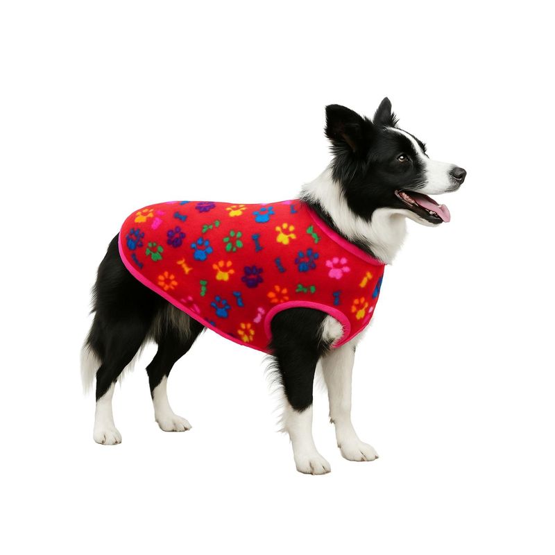 GENERICO - Capa de Polar para perro talla 5XL 65 CM Boder Colie - Rojo