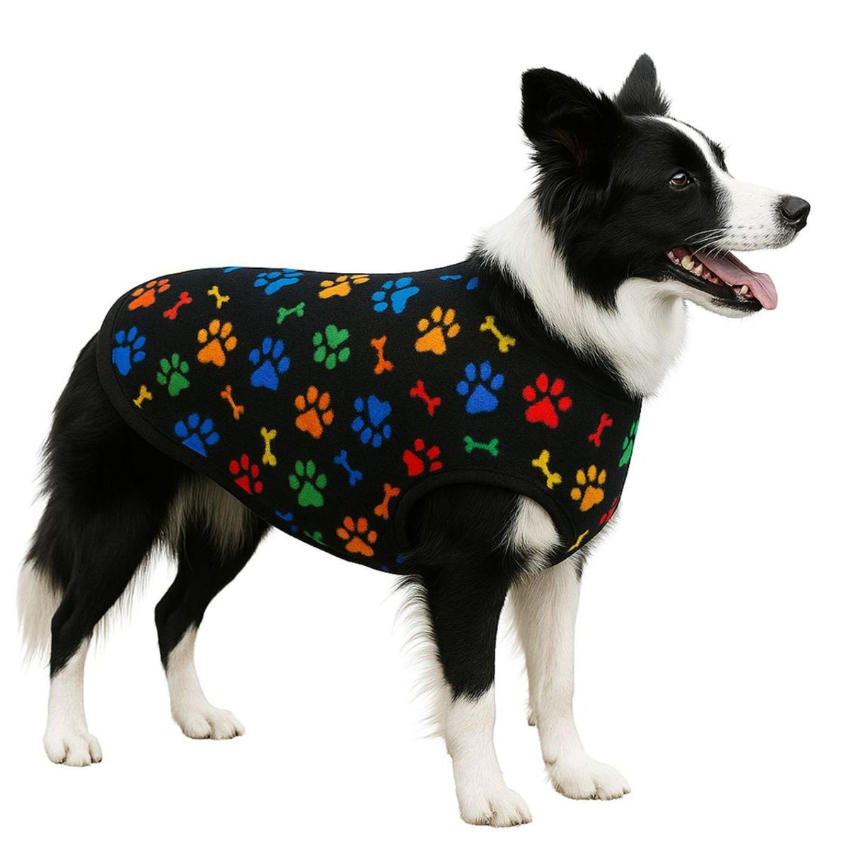 GENERICO - Capa de Polar para perro talla 4XL 62 CM Boder Colie - Negro - 4XL