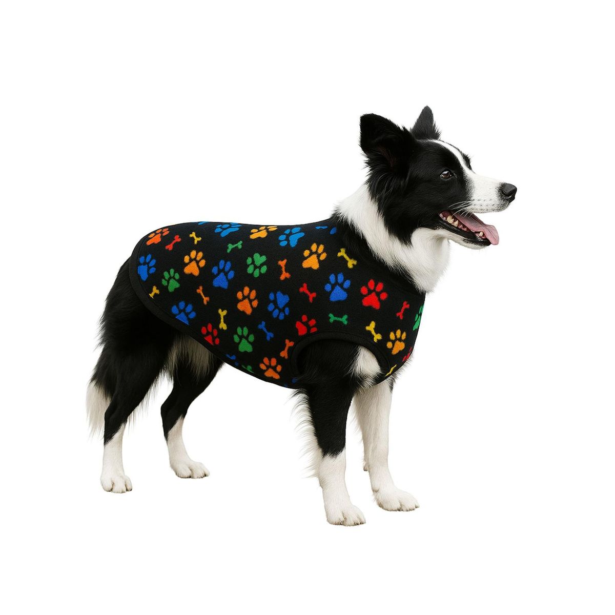GENERICO - Capa de Polar para perro talla 4XL 62 CM Boder Colie - Negro - 4XL