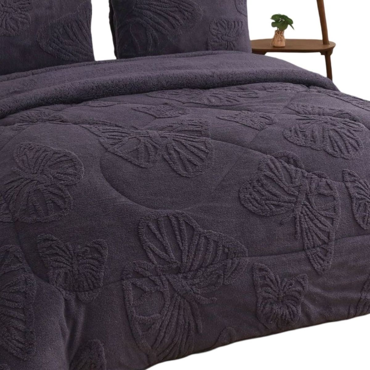 GENERICO - CUBRECAMA CON CHIPORRO INVIERNO 2 PLAZAS NEGRO