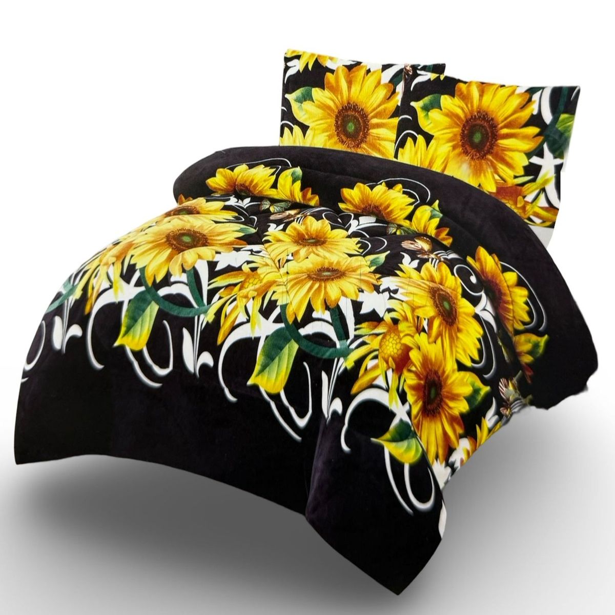 GENERICO - CUBRECAMA CON CHIPORRO INVIERNO 2 PLAZAS NEGRO