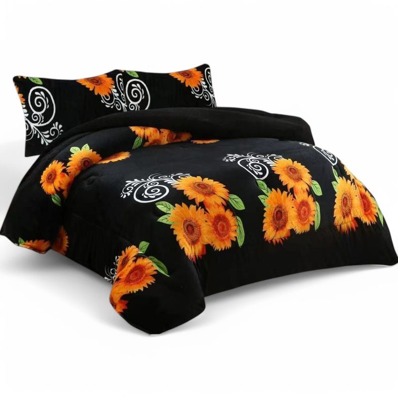 GENERICO - Cobertor De Invierno Plush Con Chiporro 2 Plaza + 2 Fundas Almohadas