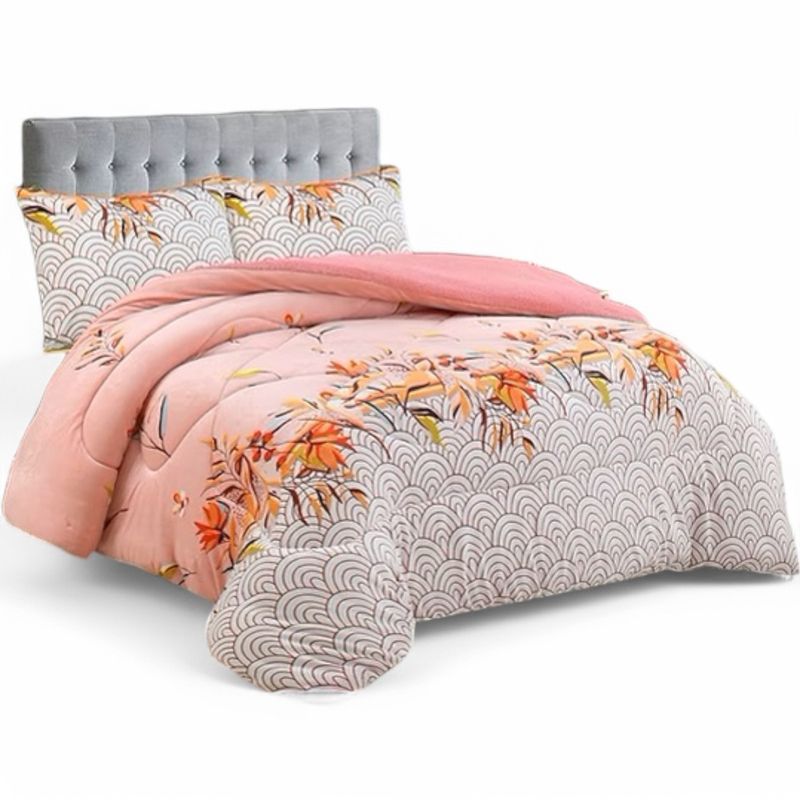 GENERICO - Cobertor De Invierno Plush Con Chiporro 2 Plaza + 2 Fundas Almohadas