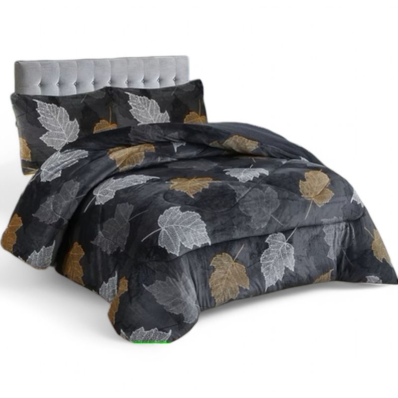GENERICO - Cobertor De Invierno Plush Con Chiporro 2 Plaza + 2 Fundas Almohadas