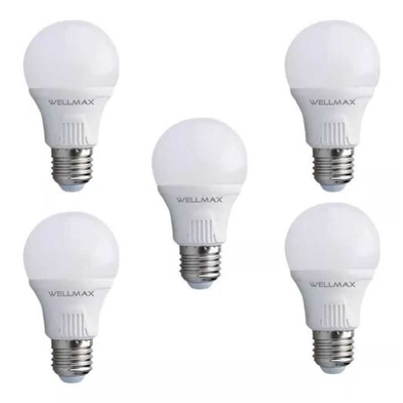 GENERICO - Pack de 5 Ampolletas Wellmax LED 11W E27 Luz Fría